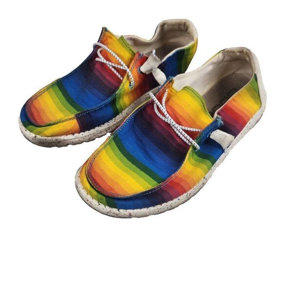 Hey Dude Wendy Printed Pride Womens Size 8 Rainbow Love LGBTQIA